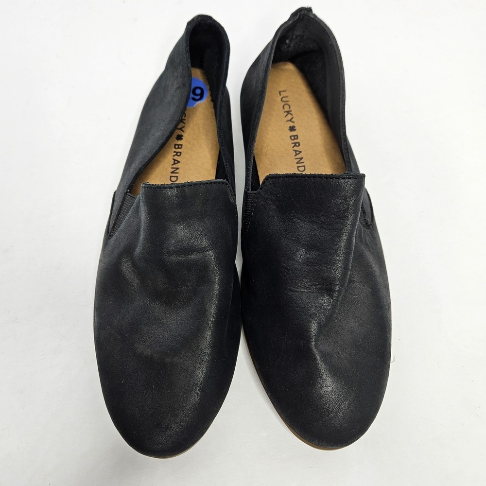 Lucky Brand Slip On Shoes Black Flats Size 6.5 Heel To Toe 9.5" - Picture 7 of 8